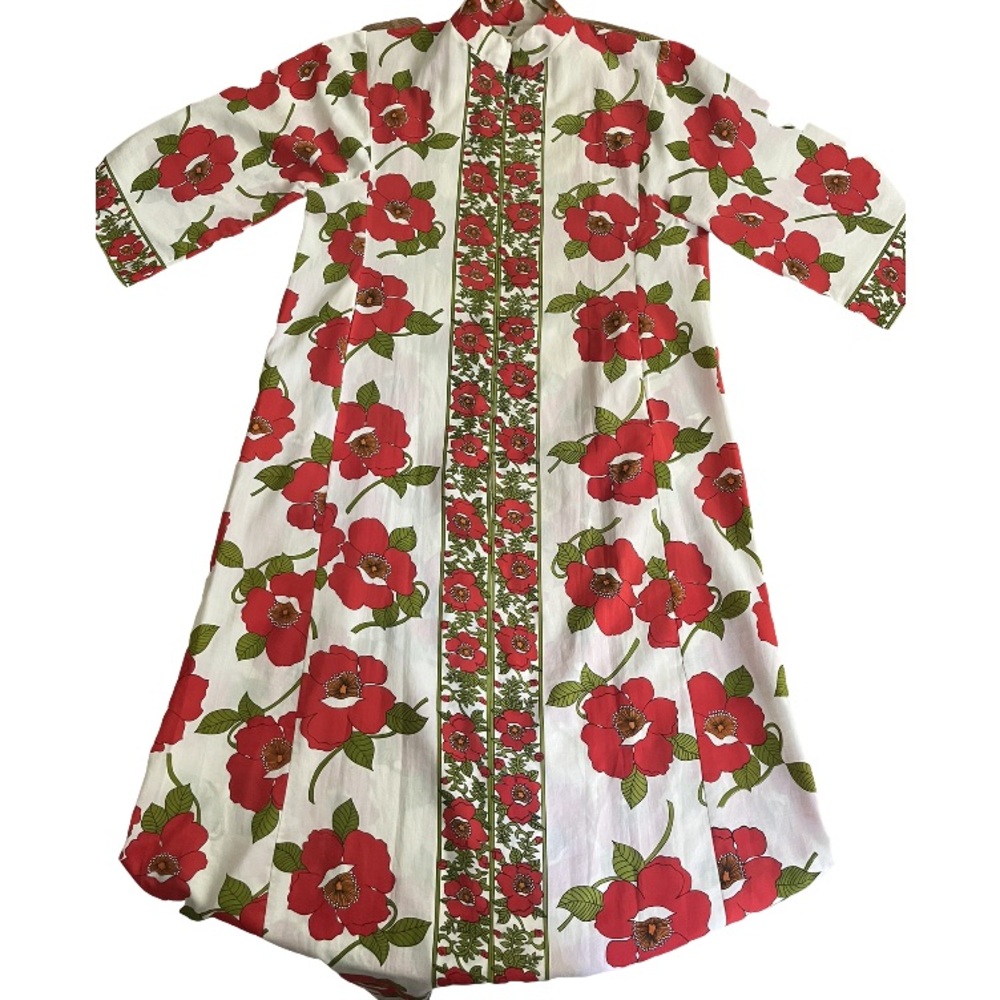 Vintage Boho // Floral Kaftan Beach Cover Up // Size S